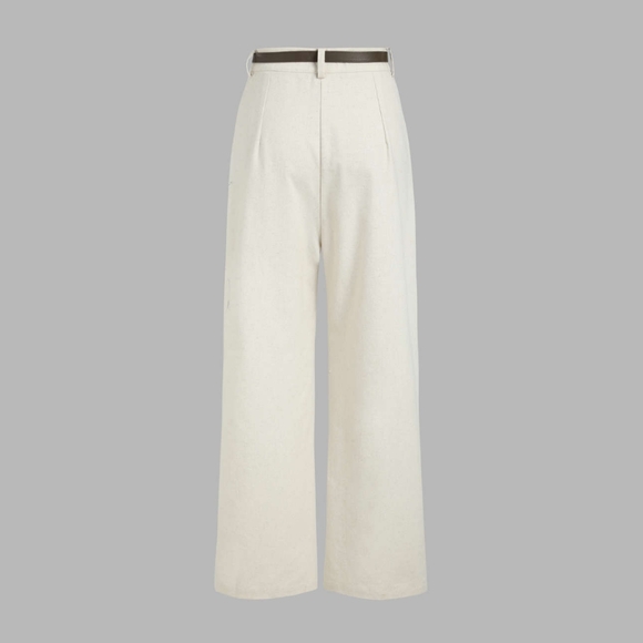 NWT Cider Petite Belted Linen Blend Wide Leg Trousers, Size 4/S - Picture 2 of 7